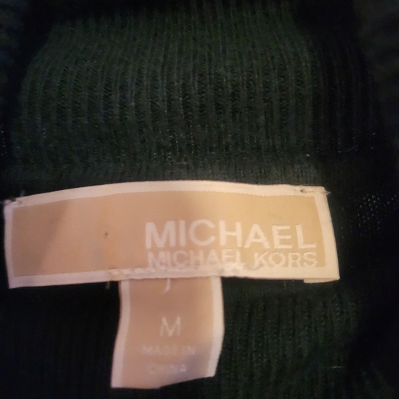 Michael Michael Kors Women's Green Turtleneck Sweater with Gold Accents Size M - Picture 6 of 6